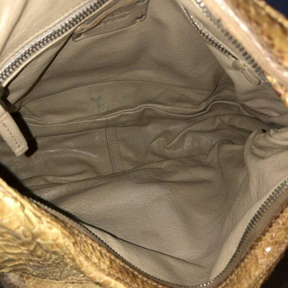 PRADA Limited Edition Tan Beige Python Snakeskin Leather Hobo Bag Purse Handbag - Picture 13 of 16